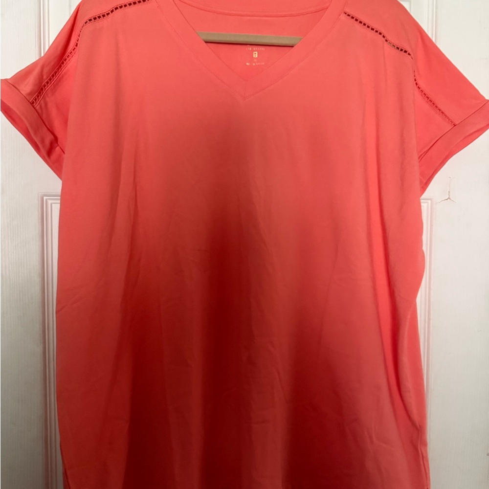 Belle by Kim Gravel Vibrant Coral Women's Jersey Top